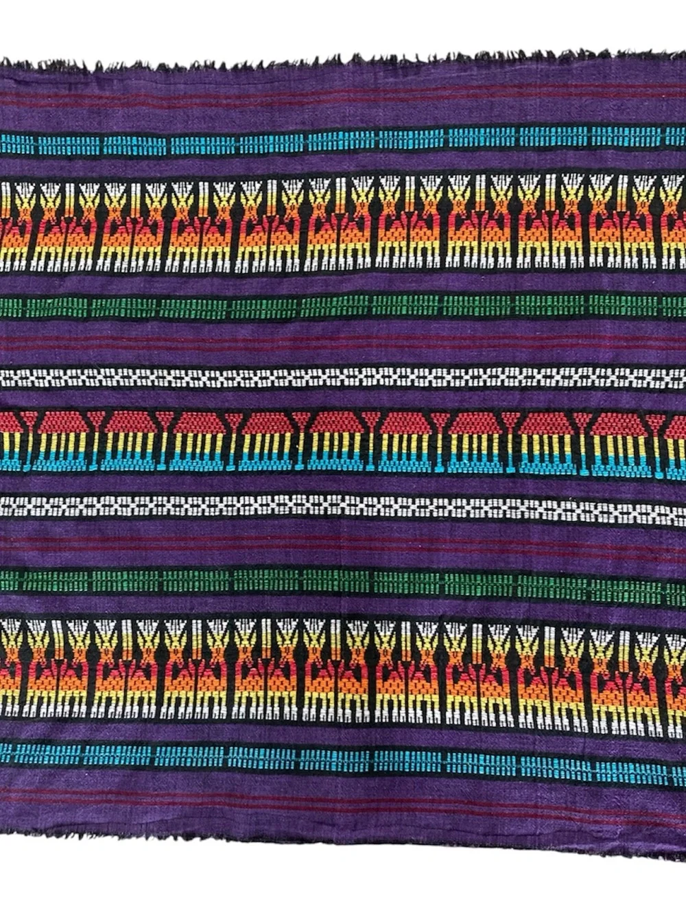 Traditional Guatemalan Deer and House Textile 32” x 32”
